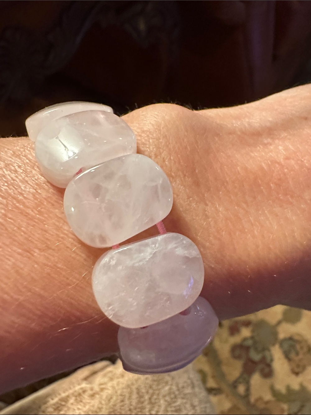 Delicate Pink Rose Quartz Stretch Bracelet